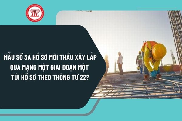 Mẫu số 3A hồ sơ mời thầu xây lắp qua mạng một giai đoạn một túi hồ sơ theo Thông tư 22 như thế nào?