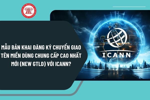 Mẫu bản khai đăng ký chuyển giao Tên miền dùng chung cấp cao nhất mới (New gTLD) với ICANN áp dụng từ 25/12/2024?