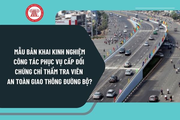 Mẫu bản khai kinh nghiệm công tác phục vụ cấp đổi chứng chỉ thẩm tra viên an toàn giao thông đường bộ mới nhất 2025?