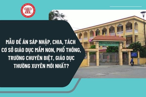 Mẫu đề án sáp nhập, chia, tách cơ sở giáo dục mầm non, phổ thông, trường chuyên biệt, giáo dục thường xuyên mới nhất?