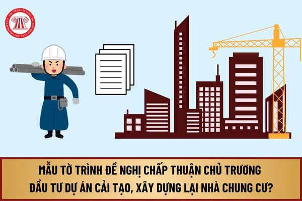 Mẫu Tờ trình Đề nghị chấp thuận chủ trương đầu tư dự án cải tạo, xây dựng lại nhà chung cư từ 1/8/2024 như thế nào?