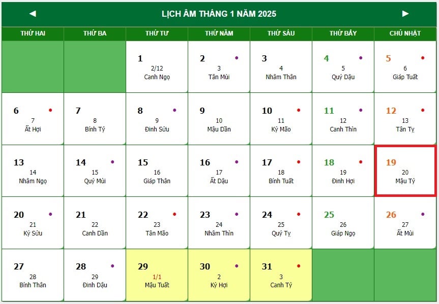 Ngày 19 tháng 1 là ngày gì? Ngày 19 tháng 1 có sự kiện gì ở Việt Nam? Ngày 19 tháng 1 năm 2025 là thứ mấy?