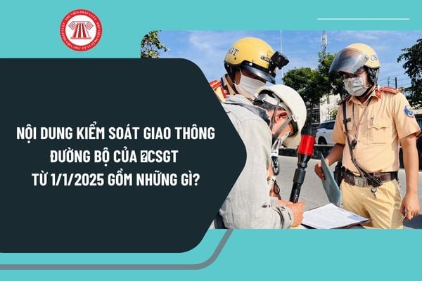 Nội dung kiểm soát giao thông đường bộ của Cảnh sát giao thông từ ngày 1/1/2025 gồm những gì?