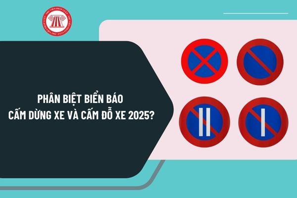 Phân biệt biển báo cấm dừng xe và cấm đỗ xe 2025? Lỗi đỗ xe không bật đèn cảnh báo ô tô phạt bao nhiêu 2025?