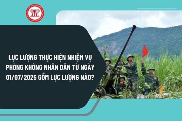 Lực lượng thực hiện nhiệm vụ phòng không nhân dân từ ngày 01/07/2025 bao gồm lực lượng nào?