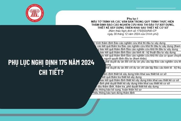 Phụ lục Nghị định 175 năm 2024 chi tiết? Tải về Nghị định 175 năm 2024 file word đầy đủ ở đâu?