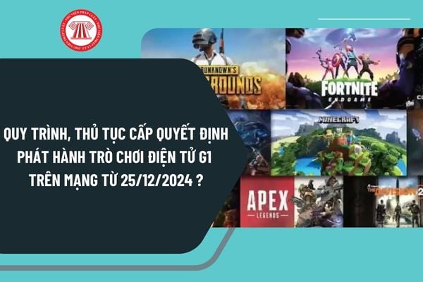 Quy trình, thủ tục cấp Quyết định phát hành trò chơi điện tử G1 trên mạng từ ngày 25/12/2024 thực hiện như thế nào?