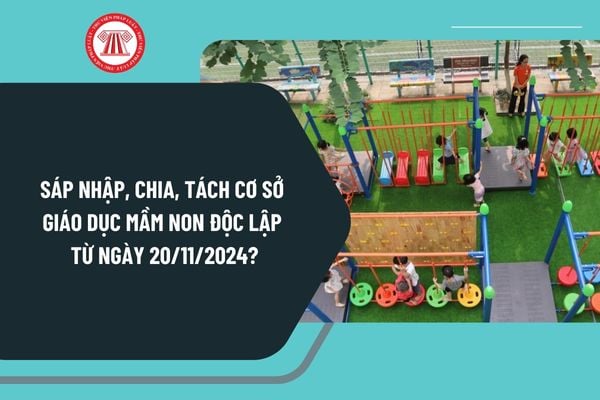 Sáp nhập, chia, tách cơ sở giáo dục mầm non độc lập từ ngày 20/11/2024 được thực hiện như thế nào?