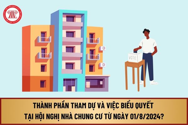 Thành phần tham dự và việc biểu quyết tại Hội nghị nhà chung cư từ ngày 01/8/2024 thực hiện như thế nào?