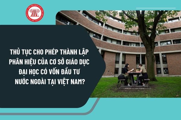 Thủ tục cho phép thành lập phân hiệu của cơ sở giáo dục đại học có vốn đầu tư nước ngoài tại Việt Nam ra sao?