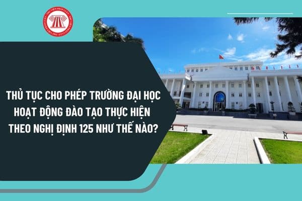 Thủ tục cho phép trường đại học hoạt động đào tạo thực hiện theo Nghị định 125 như thế nào?