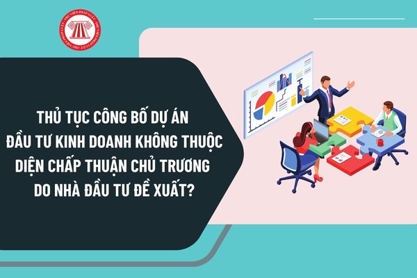 Thủ tục công bố dự án đầu tư kinh doanh không thuộc diện chấp thuận chủ trương do nhà đầu tư đề xuất ra sao?