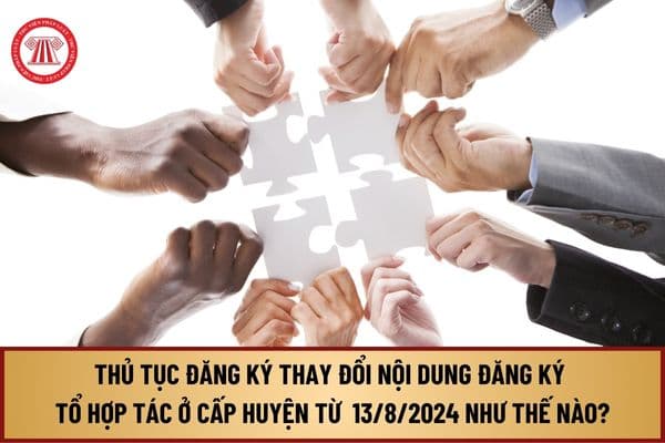 Hướng dẫn thủ tục đăng ký thay đổi nội dung đăng ký tổ hợp tác ở cấp huyện từ ngày 13/8/2024 như thế nào?