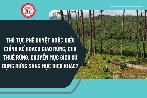 Thủ tục Phê duyệt hoặc điều chỉnh kế hoạch giao rừng, cho thuê rừng, chuyển mục đích sử dụng rừng sang mục đích khác ra sao?