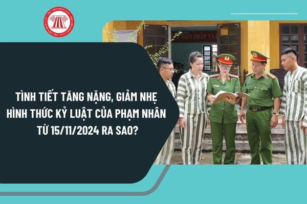 Tình tiết tăng nặng hình thức kỷ luật, tình tiết giảm nhẹ hình thức kỷ luật của phạm nhân từ 15/11/2024 quy định ra sao?