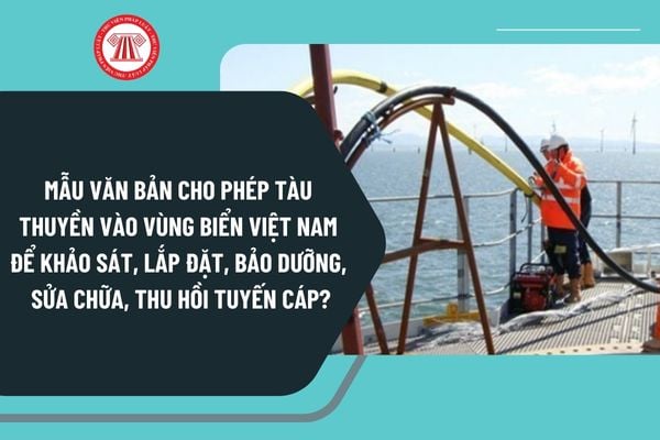 Mẫu văn bản cho phép tàu thuyền vào vùng biển Việt Nam để khảo sát, lắp đặt, bảo dưỡng, sửa chữa, thu hồi tuyến cáp?