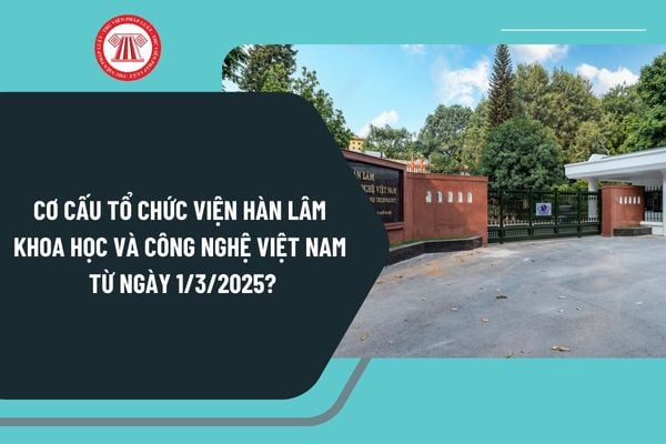 Cơ cấu tổ chức Viện Hàn lâm Khoa học và Công nghệ Việt Nam từ ngày 1 3 2025 theo Nghị định 38/2025/NĐ-CP như thế nào?