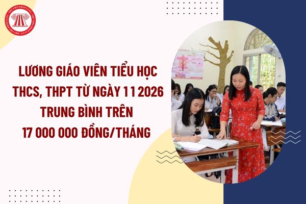 Lương giáo viên Tiểu học THCS, THPT từ ngày 1 1 2026 trung bình trên  17 000 000 đồng/tháng 