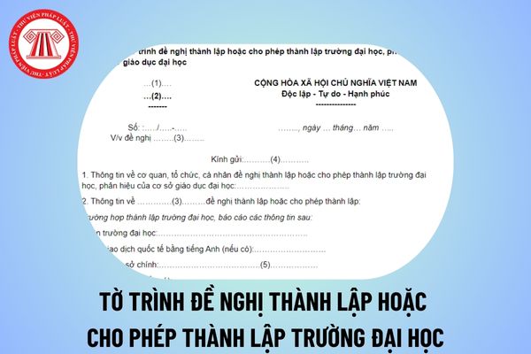 Tờ trình đề nghị thành lập hoặc cho phép thành lập trường đại học, phân hiệu của cơ sở giáo dục đại học theo Nghị định 125?