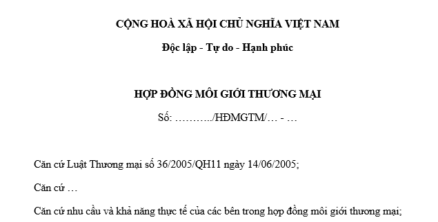 Môi giới thương mại là gì? Mẫu hợp đồng môi giới thương mại thông dụng mới nhất? Tải về ở đâu? 