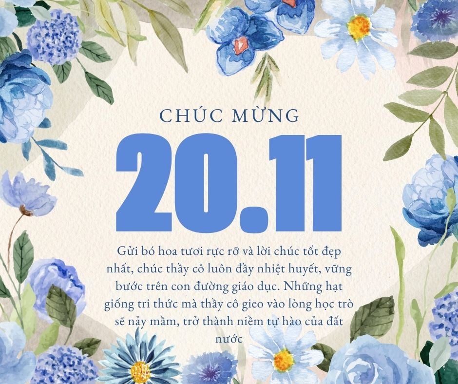 Mẫu thiệp chúc mừng Ngày Nhà giáo Việt Nam 20 11 đơn giản, ý nghĩa