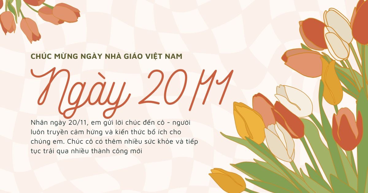 Mẫu thiệp chúc mừng Ngày Nhà giáo Việt Nam 20 11 đơn giản, ý nghĩa