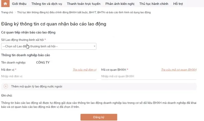 Hướng dẫn nộp báo cáo tình hình sử dụng lao động 6 tháng cuối năm trên Cổng dịch vụ công?