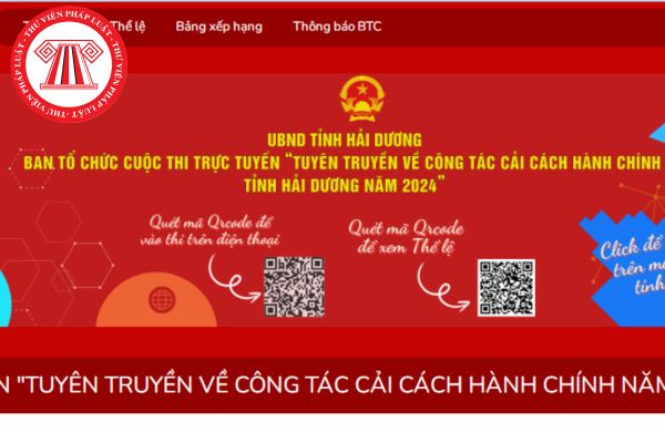 Link tham gia Cuộc thi trực tuyến tuyên truyền cải cách hành chính tỉnh Hải Dương? Hướng dẫn thi chi tiết?