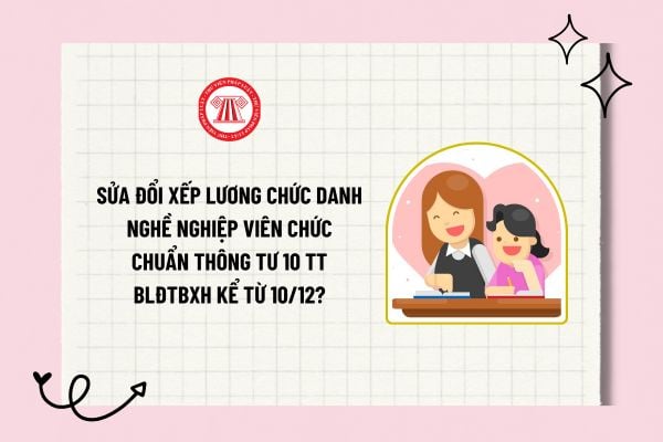 Sửa đổi xếp lương chức danh nghề nghiệp viên chức chuyên ngành giáo dục nghề nghiệp chuẩn Thông tư 10 TT BLĐTBXH kể từ 10/12?