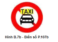 Biển số P.107b "Cấm xe ô tô taxi"