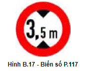 Biển số P.117 "Hạn chế chiều cao"