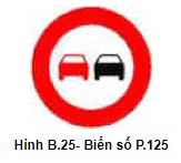 Biển số P.125 "Cấm vượt"