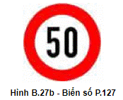 Biển số P.127 "Tốc độ tối đa cho phép"