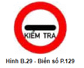 Biển số P.129 "Kiểm tra"