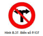 Biển số P.137 "Cấm rẽ trái, rẽ phải"