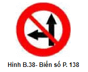 Biển số P.138 "Cấm đi thẳng, rẽ trái"