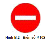 Biển số P.102 “Cấm đi ngược chiều”