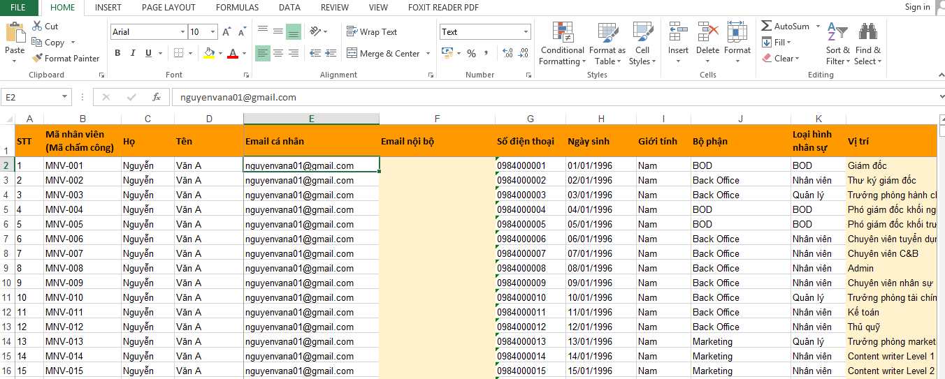  mẫu quản lý hồ sơ nhân sự hiện tại của doanh nghiệp bằng Excel