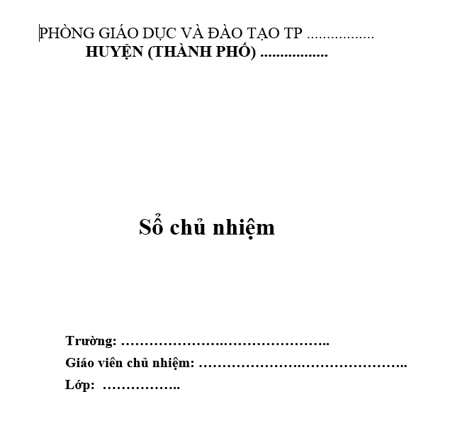 Mẫu sổ chủ nhiệm tiểu học mới nhất