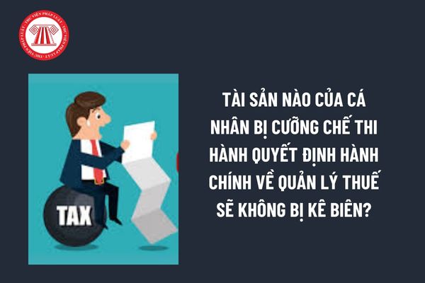 Tài sản nào của cá nhân bị cưỡng chế thi hành quyết định hành chính về quản lý thuế sẽ không bị kê biên? 