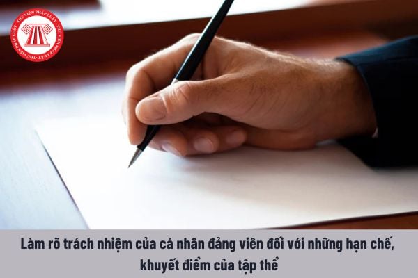 Hướng dẫn viết trách nhiệm của cá nhân trong bản kiểm điểm đảng viên? Trách nhiệm đối với hạn chế khuyết điểm của tập thể?