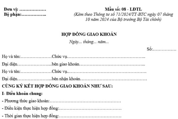 Mẫu hợp đồng giao khoán của hợp tác xã mới nhất? Hợp tác xã có được tự thiết kế biểu mẫu chứng từ kế toán không?