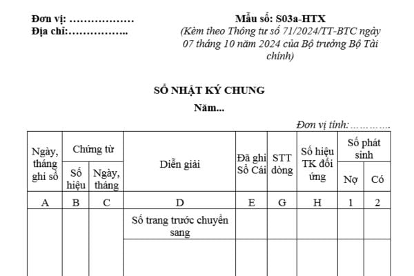 Mẫu Sổ nhật ký chung của hợp tác xã mới nhất? Tải ở đâu? Hướng dẫn ghi Sổ nhật ký chung của hợp tác xã như thế nào?