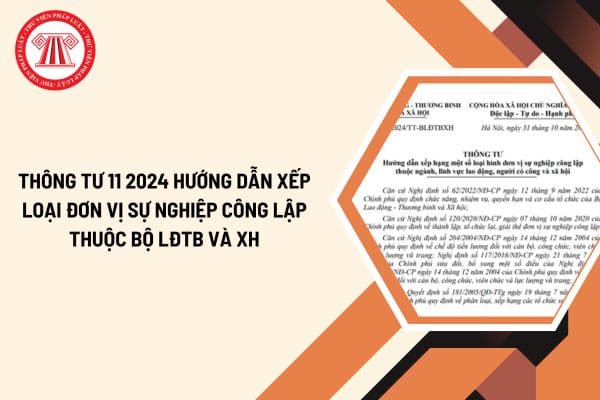 Đã có Thông tư 11 2024 hướng dẫn xếp loại đơn vị sự nghiệp công lập thuộc Bộ LĐTB và XH áp dụng từ ngày 15 12 2024?