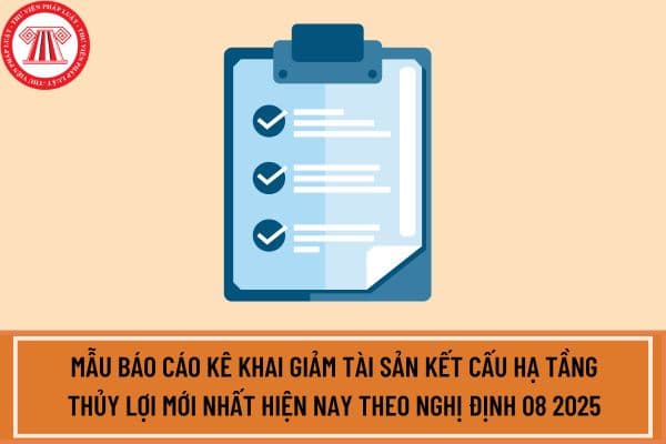 Mẫu Báo cáo kê khai giảm tài sản kết cấu hạ tầng thủy lợi mới nhất hiện nay theo Nghị định 08 2025?