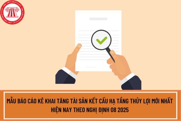 Mẫu Báo cáo kê khai tăng tài sản kết cấu hạ tầng thủy lợi mới nhất hiện nay theo Nghị định 08 2025?