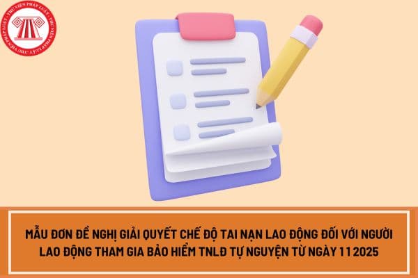 Mẫu đơn đề nghị giải quyết chế độ tai nạn lao động đối với người lao động tham gia bảo hiểm TNLĐ tự nguyện từ ngày 1 1 2025?