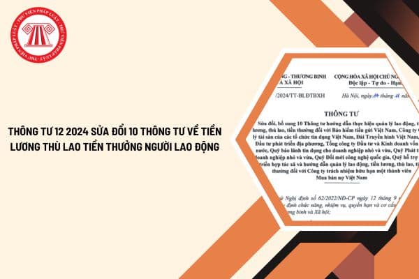 Thông tư 12 2024 sửa đổi 10 Thông tư về tiền lương thù lao tiền thưởng người lao động? Thông tư 12 2024 có hiệu lực khi nào?