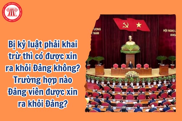 Bị kỷ luật phải khai trừ thì có được xin ra khỏi Đảng không? Trường hợp nào Đảng viên được xin ra khỏi Đảng?