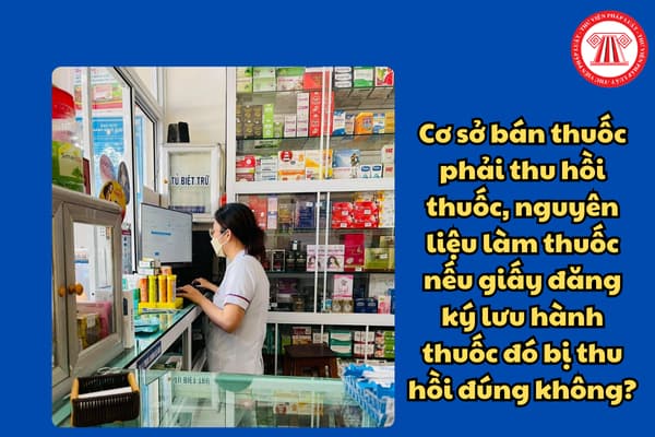 Cơ sở bán thuốc phải thu hồi thuốc, nguyên liệu làm thuốc nếu giấy đăng ký lưu hành thuốc đó bị thu hồi đúng không?